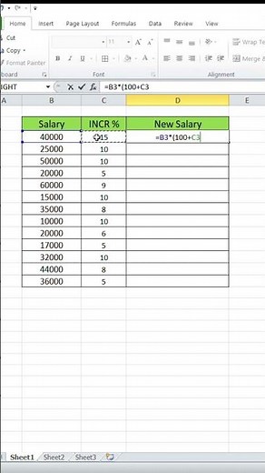 How to Calculate Salary Increment in Excel 💯🔥#exceltips #increment #salary #calculate #exceltricks