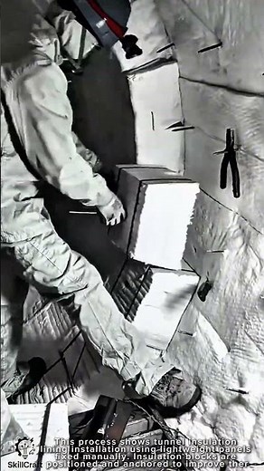 Tunnel Insulation Lining Work Tool Using Manual Panel Installation #worktool