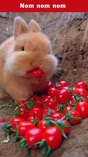 Adorable Bunny Eating Tomatoes | Funny Bunny Nom Nom Moments
