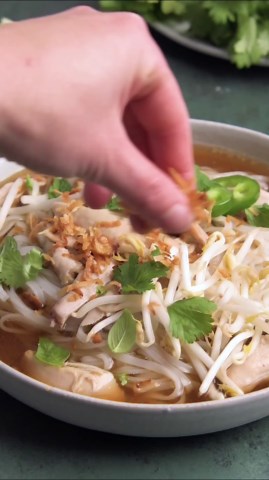 Spicy chicken vermicelli noodle soup quick and flavor packed