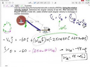 Dynamics - Test 3 review problem 2 (relative velocity method)