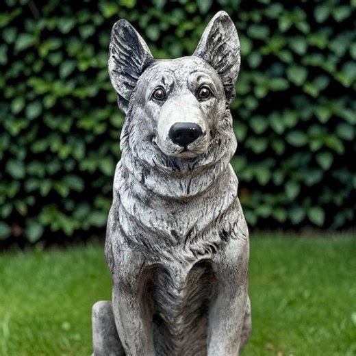 Concrete Garden German Shepherd Dog Statue Outdoor Pet Memorial Stone Dogs Lovers Gift Painted Police Dog Grave Marker Sympathy Decoration - Etsy
