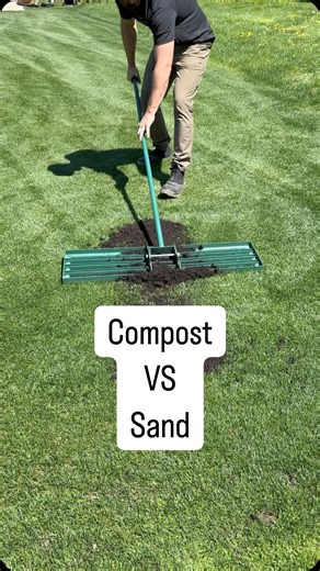 Vince Grove on Instagram: "Compost VS sand? Which is better? Let me know what you think. Compost is great for adding natural fertilizer, increasing organic matter in new construction or established lawns and much more. Sand is great for leveling, decreasing the “density” of soil and allowing for more drainage. There is no nutritional value of sand. Need more insight? I have a 4 part mini series on YT - 4 videos each around 2 minutes long! Go check them out. #sand #compost #dirt #soilhealth #leve