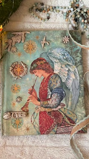 DIY Thrift Flip Book Christmas Edition with Decoupage & Clay #mixedmedia #decoupage #diy #fyp | Solbee Home | Facebook