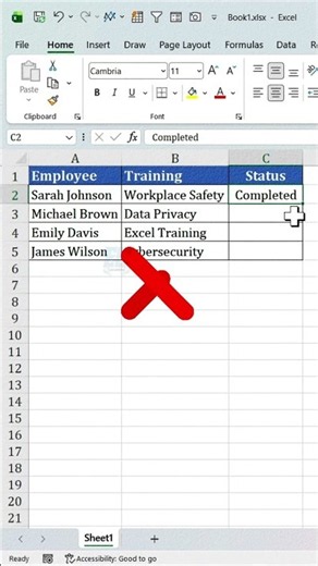 Easy way to Insert a Check Mark in Excel #excelshorts #exceltips