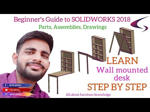 how to make wall mounted desk | furniture design solidworks| solidworks tutorial| cad galaxy |