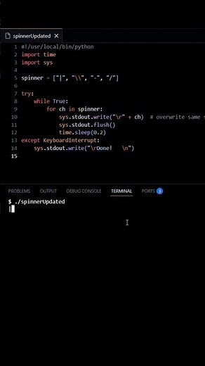 Simple spinner in python #coding #pythonprogramming #vscode
