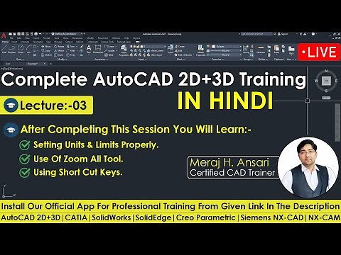 AutoCAD Tutorials for Beginners | Setting Units | Limits | Zoom All | AutoCAD Complete Training.