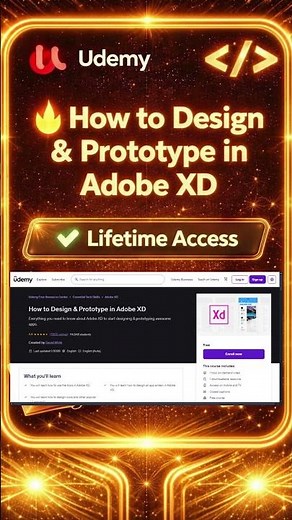 Adobe XD FREE Course (4.6⭐ 114K+) - Design & Prototype Apps 2026! #freeonlinecourses