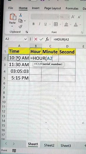 Separate Hour, Minute & Second In Excel 😱 | MS Excel Basic Knowledge ✅ #shortsvideo #excel #bytetech