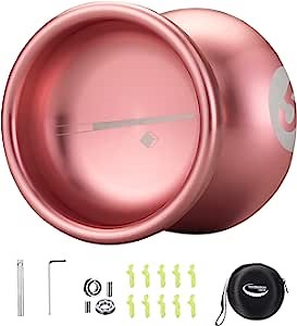 WATIEOBOO Yoyo Professional, Metal Responsive Yoyos for Kids 8-12 and Beginners, Unresponsive Yo Yo for Adults, Intermediate-Advanced Players with Yo-Yo Bearing Kit 10 Strings, Case & Gloves