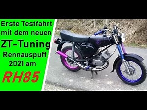 Simson Tuning | ZT-Tuning Rennauspuff 2021 Testfahrt Onboard RH85 85ccm Membran 28+ PS CO2radtechnik