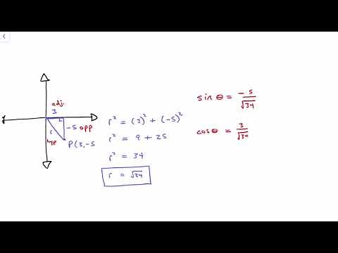 38. The point P(3, -5) is on the terminal arm of angle θ in standard position.