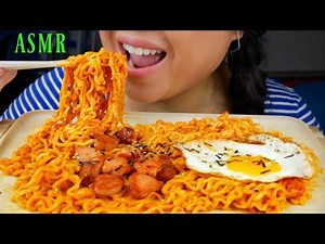 Creamy Peanutty Spicy Nuclear Fire Noodles with SPAM hearts + Fried egg suellasmr