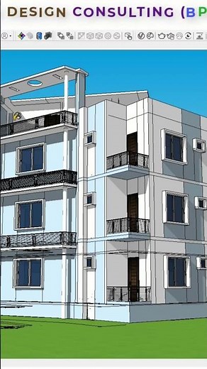 3D Building Design in SketchUp | Step by Step Tutorial | SketchUp House Modeling Tutorial #shorts