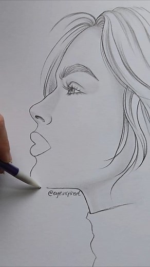 How to draw a side profile ✏️ #art #artwork #artist #draw #drawing #sketch #paint #satisfying #tutorial #cartoon #illustration #sketchbook #funny #joke | Eyeinspired