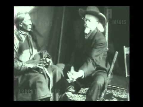 Buffalo Bill Cody and unknown Native American in this priceless American Wild West historical video.