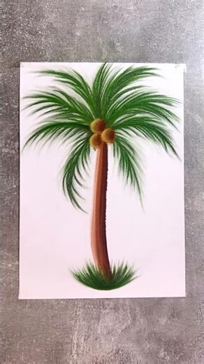 Easy way to draw a palm tree 🌴#shortvideo #easydrawing