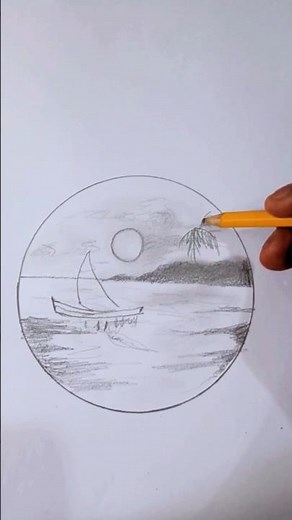 Aprende a dibujar paisajes con lapiz que transmiten paz 🌿🖌️ #Art facil y rapido paso a paso