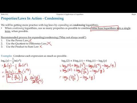 7.4-3 Condensing Logarithms