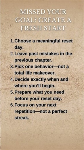 Missed Your Goal? Create a Fresh Start