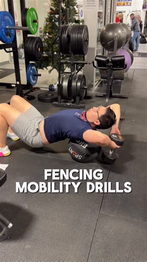 Richard A Schreiber, Fencing S&C Coach on Instagram: "FENCING MOBILITY DRILLS I use mobility drills like these to address specific limitations in athletes. Just like how I use different exercises or drills to achieve specific goals. Use these at the end of a session or right before a specific exercise that matches it. For example, Alex does that thoracic med ball extension just before doing DB pull overs. He’s also been experiencing upper back and shoulder tightness. That’s why I gave him this m