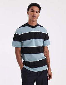 Fred perry relaxed fit stripe t-shirt in blue & black | ASOS