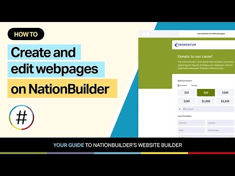 How to create and edit webpages on NationBuilder