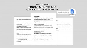 Editable Single-member LLC Operating Agreement Template (instant Download) - Etsy