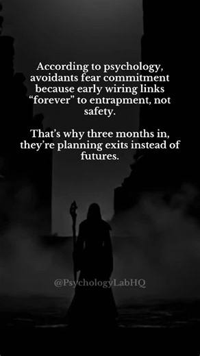 When love feels like a trap, safety feels like distance. #PsychologyFacts #avoidant #AttachmentTheory #PsychologyLabHQ | Psychology Lab