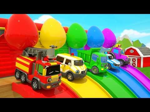 Magic eggs turn into colorful cars | Fire truck for kids BINGO Nursery Rhymes & Kids Songs