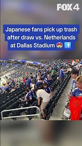 Japan cleans up Dallas Stadium after World Cup match 👏