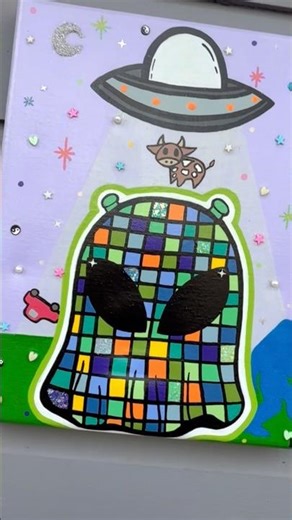Alien disco ghostie ghost 💚👽🛸👻🪩 #alien #disco #ghost #painting #art