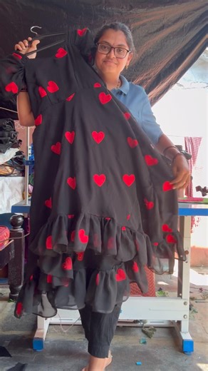 High and low frock with frills