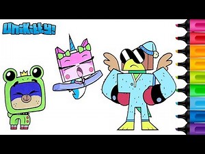 Unikitty Coloring Book Pages Puppycorn Hawkodile Sleepover Rainbow Splash