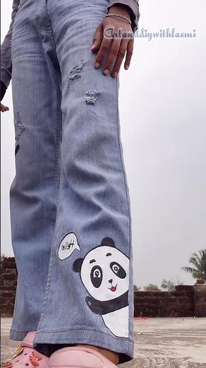 DIY Panda Jeans! 🐼 Customizing my old denim #shorts