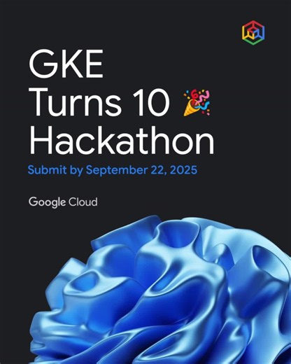 Google for Developers on Instagram: "Time is ticking on the Google Kubernetes Engine Turns 10 Hackathon! ⏳⁠ ⁠ There's still plenty of time to build an amazing AI agent on Google Kubernetes Engine and compete for over $50,000 in prizes. Need a little inspiration or help getting started? Check out our resources and sample apps to kickstart your build.⁠ ⁠ Submissions open Aug 18 - Sep 22. Learn more and register with the link in bio. ⁠ ⁠ #GKEHackathon #GKETurns10"
