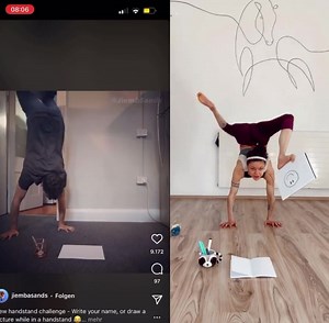 8.1K views · 554 reactions | Challenge accepted:) . @jiembasands . #handstand #handbalancing #handstandchallenge #contortion #weirdos | Stefanie Millinger Milli-Artist | Facebook