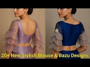 20+ New Stylish Blouse & Bazu Designs | Net & Fabric Blouse Design 2025 | Latest Saree Blouse Ideas
