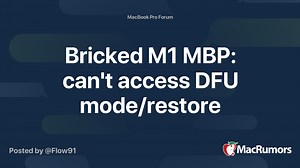 Bricked M1 MBP: can't access DFU mode/restore