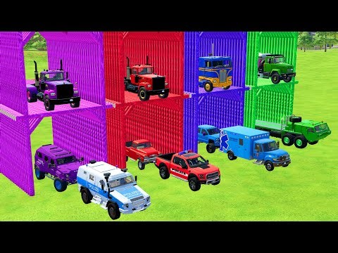 ALL POLICE CARS & SERVICE VEHICLES, FIRE ENGINE, TIPPING TRUCK TRANSPORT TO GARAGE - FS22