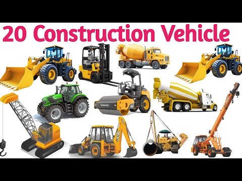 20 Construction Vehicle Name in English and Hindi | बच्चों के लिए कंस्ट्रक्शन गाड़ियों के नाम