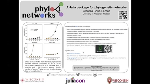 PhyloNetworks- a Julia package for phylogenetic networks - Claudia Solis-Lemus -