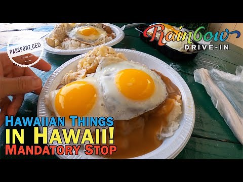 Loco Moco At ICONIC Rainbow Drive In (Eat Hawaiian in Hawaii)