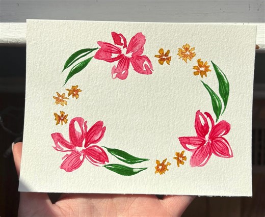 Customizable Hand Painted Watercolor Card - Etsy