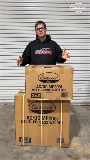 Most multi-process welders make TIG an afterthought. The MP200i AC/DC flips the script. High-frequency start, a rocker-style foot pedal, true AC/DC TIG, and a flex-head torch with a gas lens kit — this machine is built for people who actually TIG weld. Plus MIG, Stick, optional spool gun capability, dual gas hookups, and an integrated rolling cart. Switch processes fast. Weld anything from thin steel to aluminum. No compromises — just clean, confident welds in one machine. | Eastwood