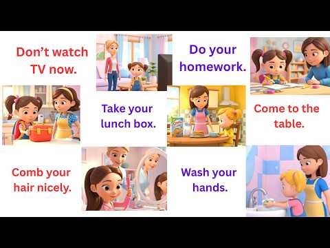 Daily English Speaking Practice for Kids | Mom & Child Conversations | Cartoon Animation video