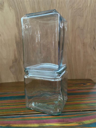 Directly Plantable Rectangular Heavy Glass Terrarium, Hand Drilled Thick Repurposed Cloche, Lidded Tall Humidity Single Planter - Etsy