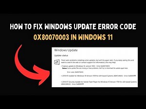 How to Fix Windows Update Error Code 0x80070003 in Windows 11