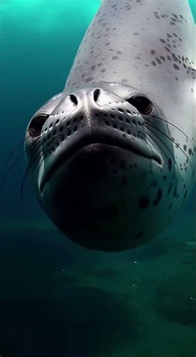 Leopard Seal Swimming So Close to the Camera #shorts #wildlife